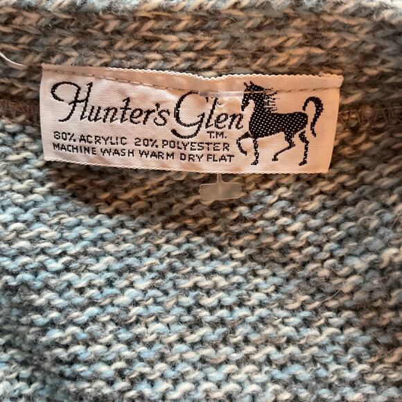Hunter's Glen Blue Knit Button Front Vest M - Picture 4 of 5